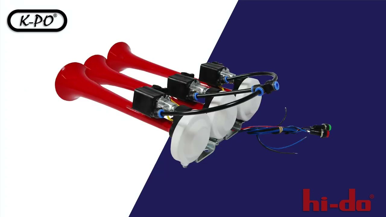 Музикална тромба клаксон HI-DO Baby Shark и още 12 мелодии за бус ван автомобил 12V, 125d, Червена