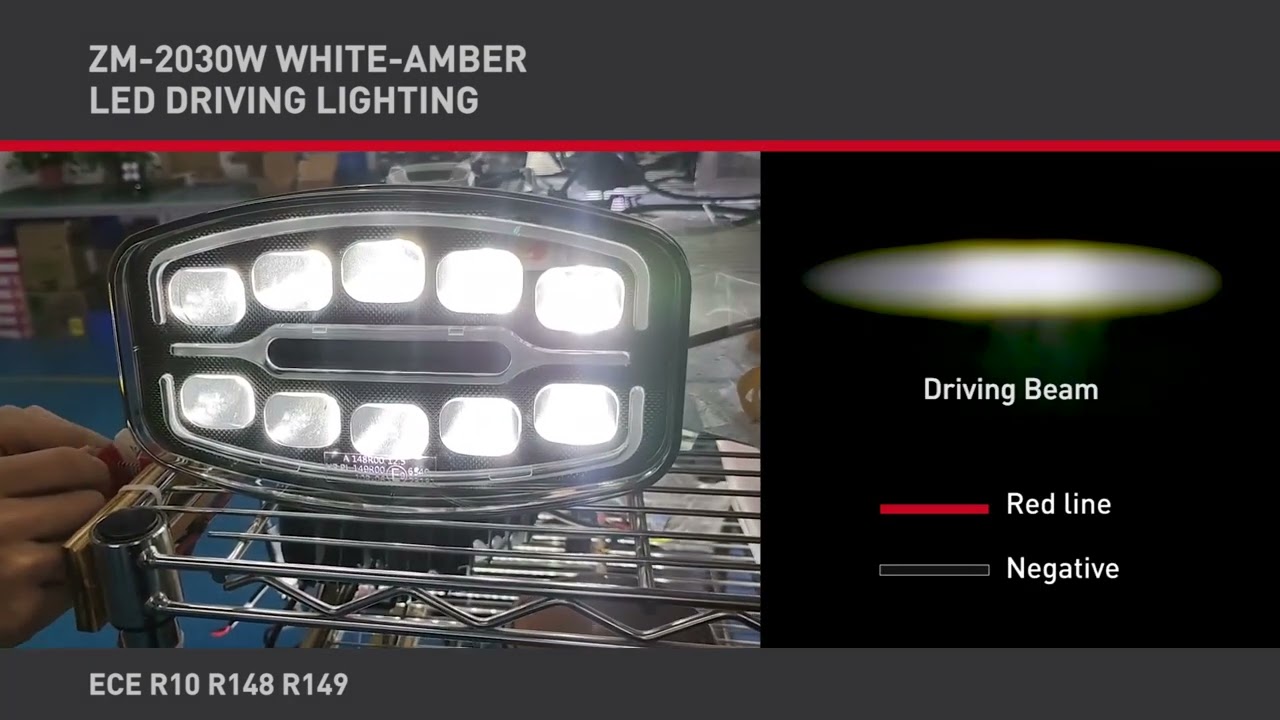 Универсален Високомощен LED ЛЕД 55W диоден фар халоген лампа 12V - 24V с DRL светлина бяло-жълто за АТВ джип камион трактор земеделски и селскостопански машини и др.