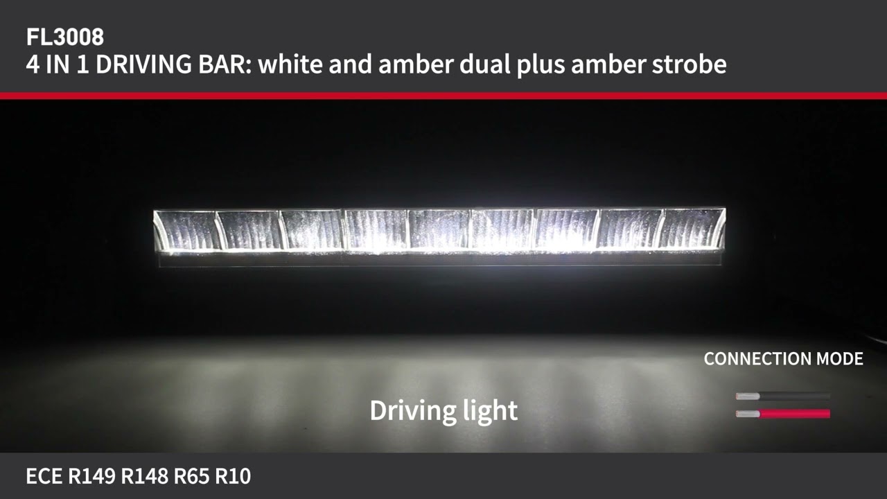 55 см Висококачествен 4 в 1 Led Bar Лед Бар Диоден Прожектор DRL с бяла габаритна светлина и оранжева аварийна блиц 80W 3800LM