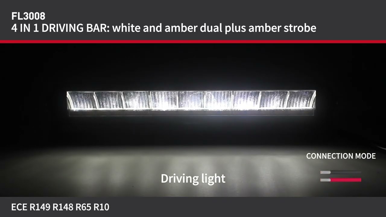 LED Бар 106.6 см / 42" 150W, 12/24V 4в1 - Основно осветление, бяла и оранжева дневна светлина (DRL), Аварийна блиц светлина с 4 режима