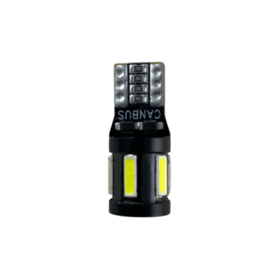Лед крушка тип Т10 с 5 SMD 7020 + 4 SMD отпред 3030 Canbus - 5000К