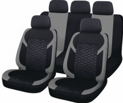 Тапицерии за седалки на кола - модел 19121 - черно / сив цвят - комплект от 9 части