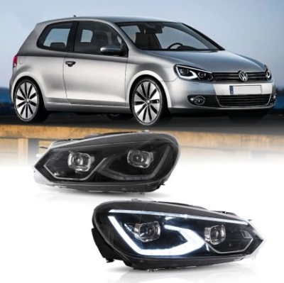 Тунинг led фарове за VW GOLF 6 (2008-2014) - черни