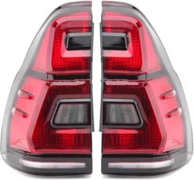 Диодни стопове за TOYOTA LAND CRUISER J120 (2003-2009) - full Led J150 look - червени с бягащ опушен мигач