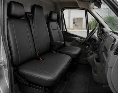 Комплект 2+1 Тапицерия за RENAULT MASTER III 2010-2019 – Еко кожа, Черна, 6 части