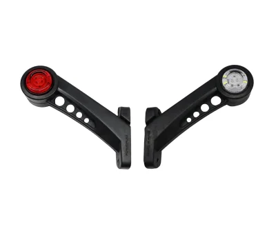 Комплект LED Габаритни светлини тип рогче - Бял / Червен  180мм  12V-24V