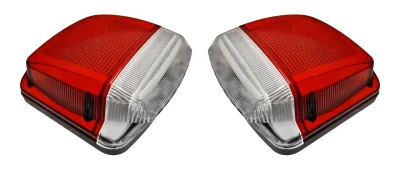 Комплект LED Плафони за Регистрационен номер Бели с Червен Neon Габарит - 12V / 24V