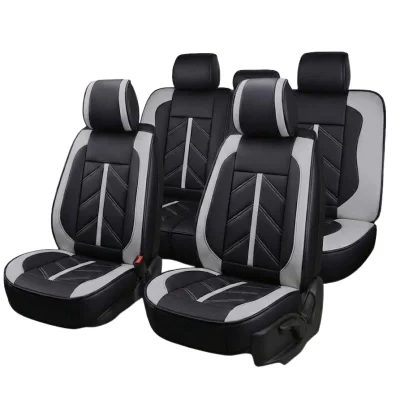 Кожена тапицерия за автомобил Sport модел , цвят Сиво с черно клас А