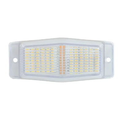 LED Габарит със Сигнална Блиц функция - 2 светлини Жълто/Бяло 30 диода 24V