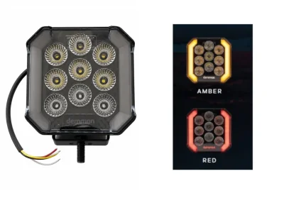 LED Стоп-Халоген Demmon 6" 27W E-MARK (ECE R148/R10) IP67, 9-32V Разпръсната светлина, Червен Стоп /Габарит и Динамичен Оранжев Мигач