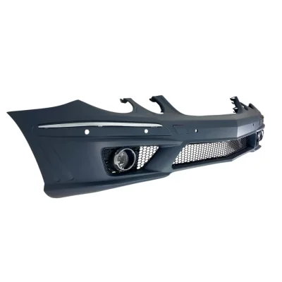 Предна броня за  Mercedes W211 E-Class (2006-2009) - AMG с отвори за парктроник, с халогени грундирана