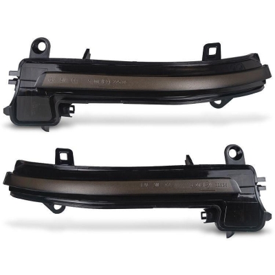 Диодни мигачи за странични огледала за BMW i3, X1 E84, E90, F20, F21, F22, F23, F30, F31, F34, F32, F33, F10, F11, F07, F01, D02, D04 (2011-2019) - опушени с бягащ мигач