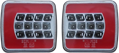 Комплект Стопове Задни Свeтлини С Крушка 12v Подходящи За Бус Камион Ремарке Караванa Платформа Със Сертификат E4