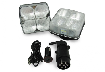 Бели Безжични Wireless С Магнит 12V 24V Лед Led Стопове за Ремарке Каравана