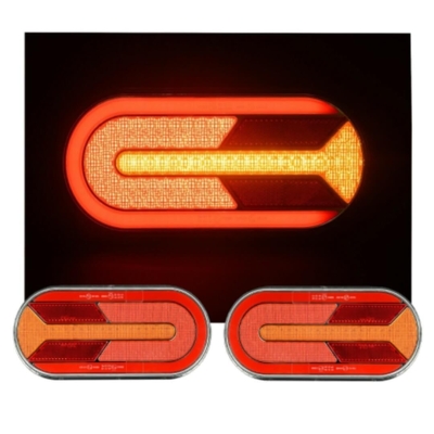 Комплект LED ЛЕД Диодни Стопове, Динамичен Мигач, 4 Функции, 12/24V