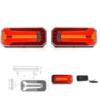 Комплект LED Светодиодни Стопове, Ляв и Десен, 4 Функции, Е-Мark, Неон Ефект, 12V-24V