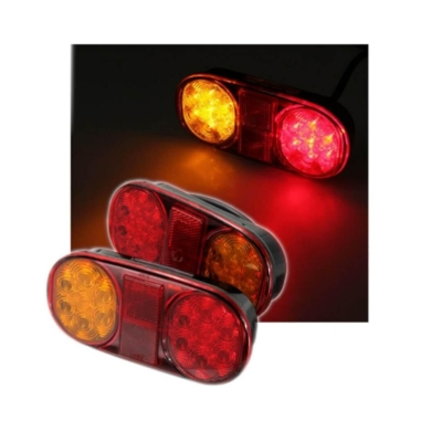 Комплект 2 броя LED Лед Диодни Стопове, 12V, 160мм x 80мм, За Камион, Ремарке, Бус, Каравана, Кемпер, Е-Mark