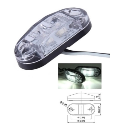 LED габарит за камион , бус , ремарке и др 12V - Бял 124