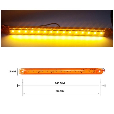 LED габарит за камион , бус , ремарке и др 12V - 24V 15 диода - оранжев 813