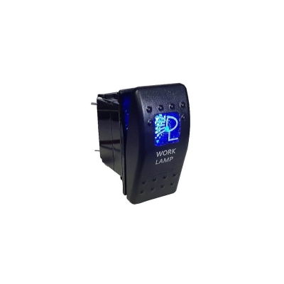 Бутон за вграждане за LEDBAR , Халоген и др 12-24V , синя светлина "WORK LAMP"