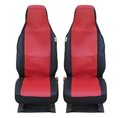 Калъфи тапицерия за предни седалки за Toyota Aygo Citroen C1 Peugeot 107 VW Up Seat Mii Skoda Citigo, еко кожа червени