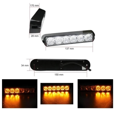 6 LED Аварийна лампа за пътна помощ, жълта блиц светлина, Мигаща! - 753
