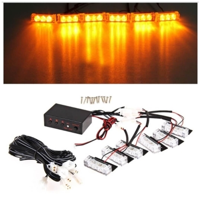 3 Led Аварийна лампа, жълта блиц светлина, мигаща, 6 Броя с Контролер