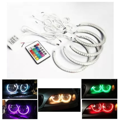 RGB Диодни Ангелски Очи за BMW E46 седан, комби (1998-2005) / купе (1998-2003) - със смяна на цветовете
