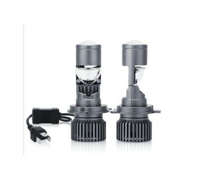 Комплект от 2 броя LED ЛЕД диодни крушки с лупа H4 Х4 12V - 24V 80W 12000LM за фарове Canbus без грешки 6000К-6500К къси/дълги