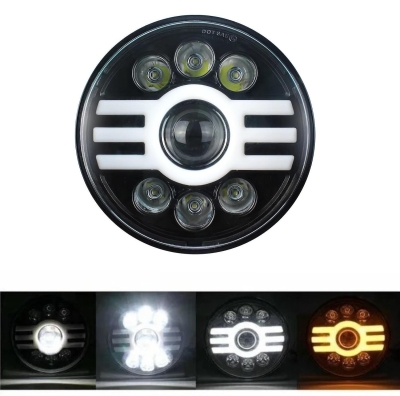Универсален 7" LED фар 12-24V къси/дълги с DRL и мигач 5000lm.
