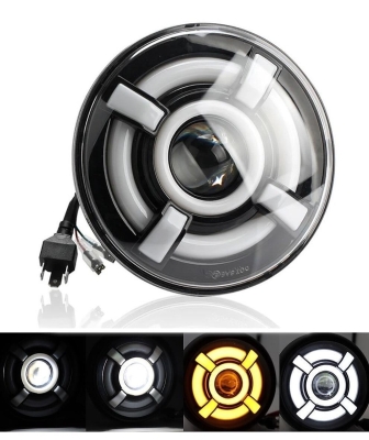 Универсален 7" LED фар 12-24V къси/дълги с DRL и мигач 4800lm.