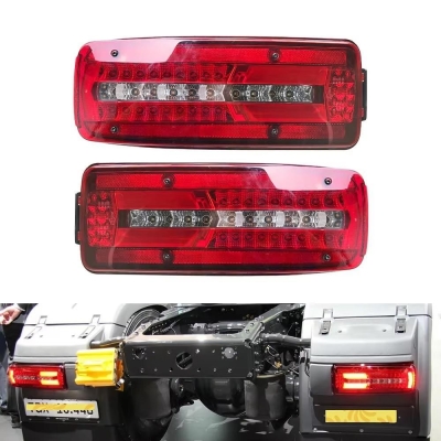Комплект ляв и десен LED стопове 24V с 8 функции, подходящи за ремарке, каравана, бус, тир, камион Man.