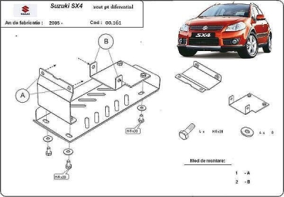 Метална кора под диференциал SUZUKI SX4 от 2013