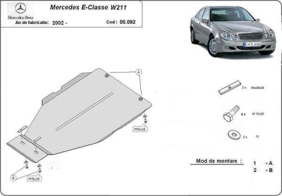 Метална кора под скоростна кутия MERCEDES E (W211) от 2002 до 2009