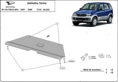 Метална кора под скоростна кутия DAIHATSU TERIOS (J200/F700) от 2005