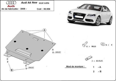 Метална кора под скоростна кутия AUDI A4 (8K2, B8) от 2012 до 2015