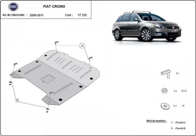 Метална кора под двигател и скоростна кутия FIAT CROMA от 2005 до 2011