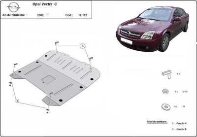Метална кора под двигател и скоростна кутия OPEL VECTRA C / SIGNUM от 2002 до 2005