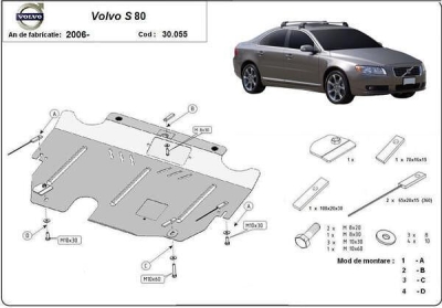 Метална кора под двигател и скоростна кутия VOLVO S80 от 2006