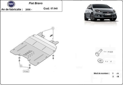 Метална кора под двигател и скоростна кутия FIAT BRAVO от 2007