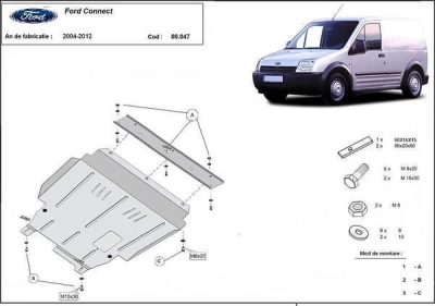 Метална кора под двигател и скоростна кутия FORD TRANSIT TOURNEO CONNECT от 2006 до 2009