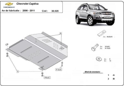 Метална кора под двигател и скоростна кутия CHEVROLET CAPTIVA (C100, C140) от 2006 до 2011
