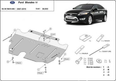 Метална кора под двигател и скоростна кутия FORD MONDEO от 2007 до 2010