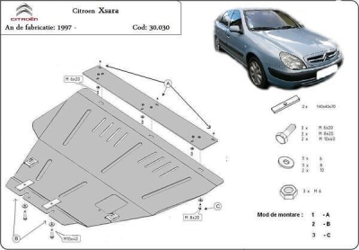 Метална кора под двигател и скоростна кутия CITROEN XSARA от 2000 до 2005