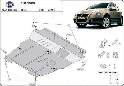 Метална кора под двигател и скоростна кутия FIAT SEDICI от 2006