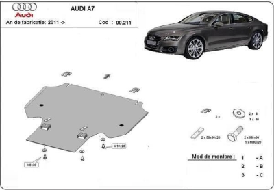 Метална кора под скоростна кутия AUDI A7 Sportback (4GA, 4GF) от 2010