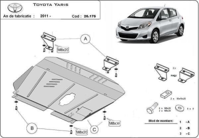 Метална кора под двигател и скоростна кутия TOYOTA YARIS след 2011 г