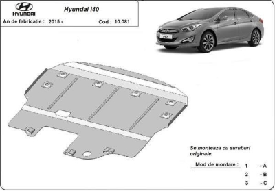 Метална кора под двигател и скоростна кутия след 2015 HYUNDAI i40 от 2011