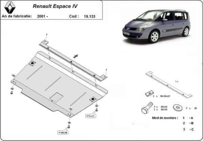 Метална кора под двигател и скоростна кутия RENAULT ESPACE от 2015