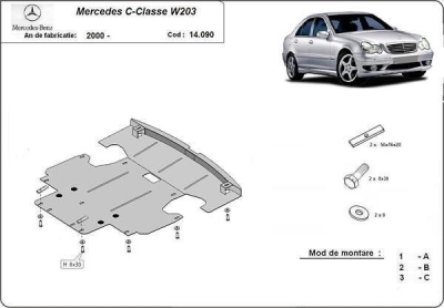 Метална кора под двигател MERCEDES C (W203) от 2003 до 2007